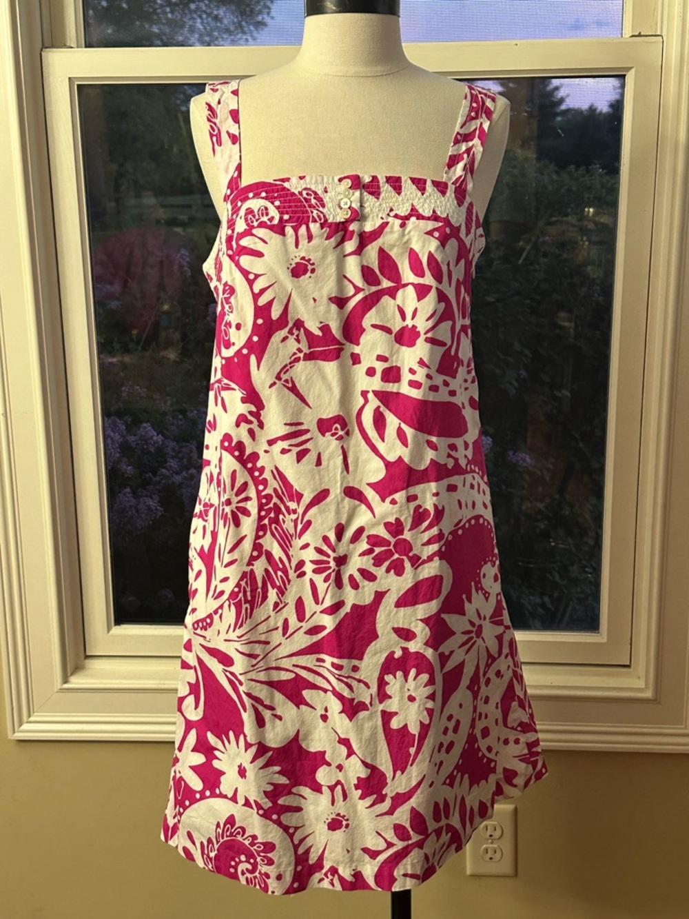J. Crew Pink‎ and White Floral 100% Cotton Dress